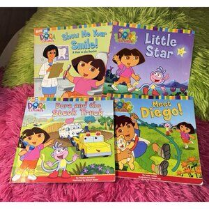 Lot of 4 Dora The Explorer Children Books Nick Jr Book Club Meet Diego Plus